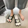 39-45 Summer Cartoon Bear Paw Men's Toffles Inomhus Badrum Non-Slip Outdoor Fashion Personlighet Soft-Soled Sandaler