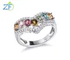 GZ ZONGFA haute qualité Tourmaline naturelle 925 en argent Sterling bijoux Vintage coloré femmes anneaux