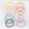 New Women Scrunchy Girl Hair Coil Rubber Hair Bands Ties Rope Ring Ponytail Holders Telephone Wire Cord Gum Hair Tie Bracelet 807 X2