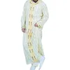 Abbigliamento etnico Ramadan abito stampato musulmano abayas dubai casual abito kaftan costumi islamici con regali di collare a riposo a maniche lunghe per uomo