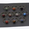 10pcs Different Handmade Gemstone Bangles Round Agate Quazt Stone Opening Silver Gold Copper Bracelets for Women Jewelry Love Wish1145992