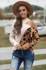 Fitshinling One Shoulder Vintage Pullover Frauen Kleidung Leopard Patchwork Slim Fashion Jumper Herbst Gestrickte Pullover Verkauf 210914