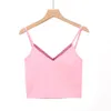 Summer sexy slim short tops Women V-neck Cami Top With Lace Trim camisole female burr Crop women 210508