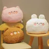 Soft Cute Plush Animals Pillow Toys Stuffed Cartoon Teddy Bear Frog Pig Tiger Rabbit Plush Doll Sofa Chair Cushion Baby Gift 210825