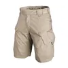 Isowtienda męskie szorty Klasyczny Twill Relaksujący Fit Wear Wear Wear Combat Safety Cargo Spodnie Cargo Shorts X0705