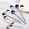 2021 Spoons 50pcs/lot Coffee Tea Mixing Mug Spoon Stainless Steel 17cm Gold Rose Plated Honey Serving Bar Japanese