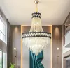 Modern guld k9 kristall ljuskrona belysning lyx glans hem dekoration led lampa armatur plafonnier matsal vardagsrum