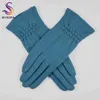 [BySifa] Winter Vrouwen Wol Handschoenen Dikke Warme Touch Screen Dames Lente Herfst Zachte Elegante Roze Mittens 220113