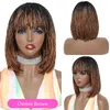 Synthetic Wigs Ombre Red Hair Wig Braiding Braids Women With Bangs Perruque Bob Short For Black8900424