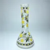 Glazen Bong Roken Waterpijp Waterpijp 8.3inch Glow in the dark Bee Sticker Shisha Pipes Dab Rig Filter Beaker Bubbler W/ICE Catcher Bongs