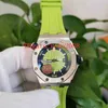 N8 Maker Top Quality Watches men Wristwatches Green Dial 42mm 15710 15703 15710ST.OO.A002CA.01 Natural rubber strap Sapphire Mechanical Automatic Mens Men's Watch