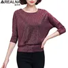 CEQUIN LUEX Kobiety Bluzka Koszula Koreański Moda Bat Rękaw Błyszczący Kobiet Topy i Bluzki Stretch Slim Ladies Plus Size Topy Blusa H1230