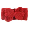 Bébé tricot gros nœud papillon bandeau infantile enfant en bas âge couleur unie arc bandes de cheveux hiver chaud enfants cheveux accessoires Photo accessoires