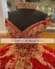 Charro Vestido de 15 A OS Red Quinceanera Dresses Lace Applique Squingin Mexican Sweet 16 Birthday Prom Gowns Real Images259m