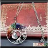 Rock Quartz 100 Handmade Wrapped Natural Stones Crystal Tree Of Life Pendant Necklace Women Men Heart Engraved Letter Family Jewel Qyl V9Oxs