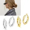 Hoop Huggie Thick Gold Earrings Lightweight Chunky Hoops For Women Hypoallergenic Big Howllow Tube Earring 30mm3695719