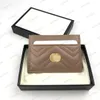 Luxury Designer Origina G Purse Quality Card Holder äkta läder Marmont Fashion Y Womens Men Purses Herr Key Ring Credit Coin 271R