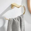 Toalhas de toalhas leves de luxo anel de ouro da sala de chuveiro manual hanguar redonda redonda de pano de lavagem de banheiro sem perfuração