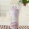 420mlアクリル細身タンブラーマットカラーダブルウォールタンブラーコーヒーを飲むプラスチックシッピーカップを飲むふたパイナップルマグカップクリスマスGIF