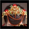 Tiaras Jewelry Drop Delivery 2021 Bridal Classic Headdress Phoenix Crown Hair Chinese Clothing Accessories A-59 Lyshf