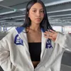 Hoodies das mulheres moletons Streetwear Y2K tops Carta Impressão Grunge Goth Oversized Zip-up Harajuku Hip-Hop Kawaii Mulheres