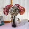 Flores decorativas grinaldas agn luxuros grandes hortênsias decoração de ramo de outono simulação de flor de seda el floral9988742