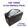 GTK Akumulator 12 V 150Ah Lit-Ion Battery Pack z 4S BMS LED Wyświetlacz dla energii słonecznej Łódź rybacka Słoneczna Światło uliczne