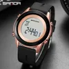 Sanda LED Digital Men's Watch Outdoor Multi-Funct Electronic Watches Sport Trend Enkel stötdämpad ABS Case Student Armbandsur x0524