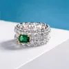 الخبز خاتم الماس S925 الفضة المواد الفاخرة مثلج سيدة ل عاشق الأزياء والمجوهرات بالجملة مجموعة تألق عالية الكربون الحفر
