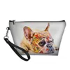 Färgglada mopliga damer Makeup Pouch Cute Dog Cosmetic Bag Women toalettartikel Organiser Koppling 2021 Rese Påsar Partihandel gratis Dropship Fall