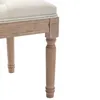 Meubles de chambre à coucher français vintage banc en bois rectangulaire rembourré