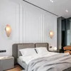 Стеновые лампы скандинавские дизайнерские спальни спальня для спальни лампы булыжник Стекло из эль -проходного коридора светодиод
