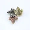 Pinos broches vintage bordo de três cores folhas folhas de colarinho de natal pino de broche de moda simples acessórios femininos jóias kirk22