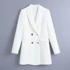 Décontracté femmes col en V couleur unie veste printemps-automne mode dames tempérament coréen femme longue costume 210515