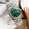 8-kolorowy luksusowy męski zegarek mechaniczny 41mm36mm podwójny kalendarz cyfrowy automatyczny sportowy biały pokrętło, srebro pasek ze stali nierdzewnej, antykradzież