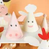 その他のお祝いパーティー用品かわいい漫画動物誕生日帽子農場豚子羊の子宮尖頭ヘッドヘッドドレスクリエイティブな帽子のドレスケーキトッパー