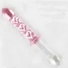 Dildos rosa hjärta glas anal dildo sex leksak butt plug penis för kvinna män kristall massager gay vuxen produkt onani 1120