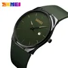 SKMEI Quartz Watch Men Lady Fashion Mens Women Wristwatches Waterproof PU Small Dial Watches Army Green relogio masc 1509-2022