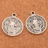 Katolicism 25x21mm St Benedict Nurnia Patron Medal Cross Charm Pärlor Antika Silver Pendants L1648 Smycken Resultat Komponenter 60pcs / Lot