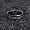 Somen Silver Color Tungsten Men Luxury Wedding Band Male Blue and Gears Inlay Cool Design Rings 8mmParty Jewelry