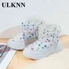 Ulknn katoenen gewatteerde schoenen voor kinderen kinderen snowboots stijl plus fluwelen baby meisjes winter warm comfortabel schoenen 211108