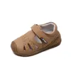 Bambino 100% vera pelle sandali piatti resistenti all'usura di alta qualità protezione del piede per bambini sport e sandali morbidi per il tempo libero 210713