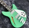 Guitarra Rickenback 6 cordas Sea Foam Green 2 captadores Ricken Guitarra elétrica semi-oca de alta qualidade Guitarra Ric com captador barbecue