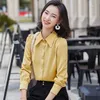 plus size women's business office Fename shirt Casual high quality long-sleeved ladies chiffon bottoming overalls 210527