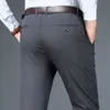 98% coton 2% spandex anti-statique homme pantalon formel affaires mâle droit automne vêtements mince gris décontracté hommes chino pantalon 210715
