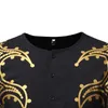 T-shirt à manches courtes pour hommes de luxe imprimé floral africain métallique or Dashiki T-shirts pour hommes Casual Plus Size Vêtements pour hommes 210524