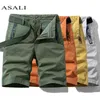 Męskie szorty letnie Casual wojskowy ładunek plus rozmiar długość kolana stałe bawełniane krótkie spodnie męskie pantalon jogger 210806