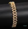 12 мм Кубинские ссылки цепи ожерелье браслеты набор для мужской смеси бедра хмель замороженные алмазные золотые серебряные рэпер цепи женщины роскошные украшения