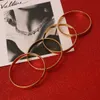 Gold Color Copper Plain Round Proste Mankiety Bransoletki Bangle Biżuteria dla kobiet Bangles