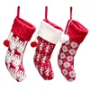 Nieuwjaar Christmas Stocking Sack Xmas Gift Candy Tas Kerstversiering voor thuisgebreide sok Kerstboom Decor